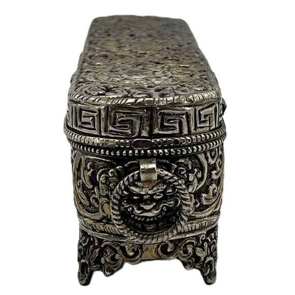 Vintage Silver Plate Incense Holder Trinket Jewelry Box 11" Elegant Storage - Picture 3 of 16